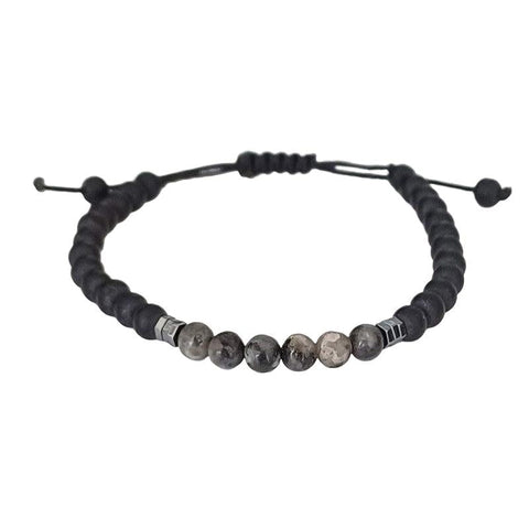 The Watch Boutique Chrysostomos Kids Handmade Bracelet with Grey Agate & Hematite Grommet