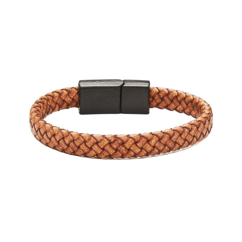 The Watch Boutique Chrysostomos Kids Handmade Lear Bracelet, in Matte Light Brown Color