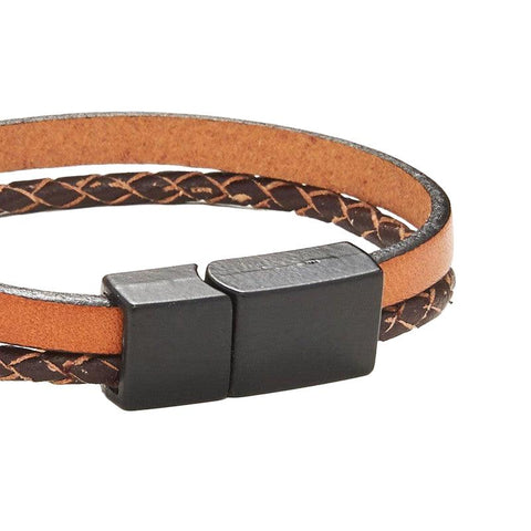 The Watch Boutique Chrysostomos Kids Handmade Lear Bracelet with Two Straps