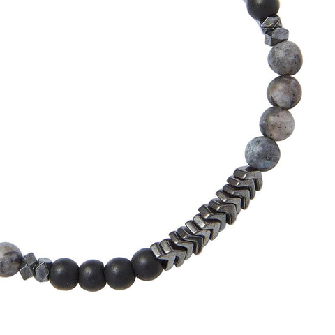 The Watch Boutique Chrysostomos Kids Handmade Natural Mineral Stones of Grey Larvikite