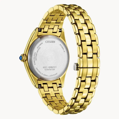 The Watch Boutique Citizen Classic Blue Dial Gold-Tone Stainless Steel Eco-Drive Women's Watch