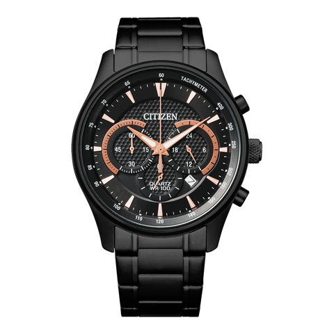 The Watch Boutique Citizen Classic Chronograph Men's Stainless Steel Black Dial Watch
