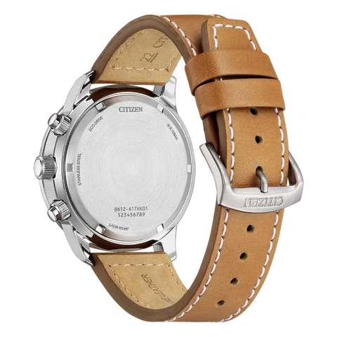 The Watch Boutique Citizen Classic Sport Chronograph Eco-Drive Leather Strap