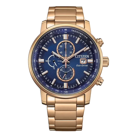 The Watch Boutique Citizen Classic Sport Chronograph Eco-Drive Watch Blue Dial