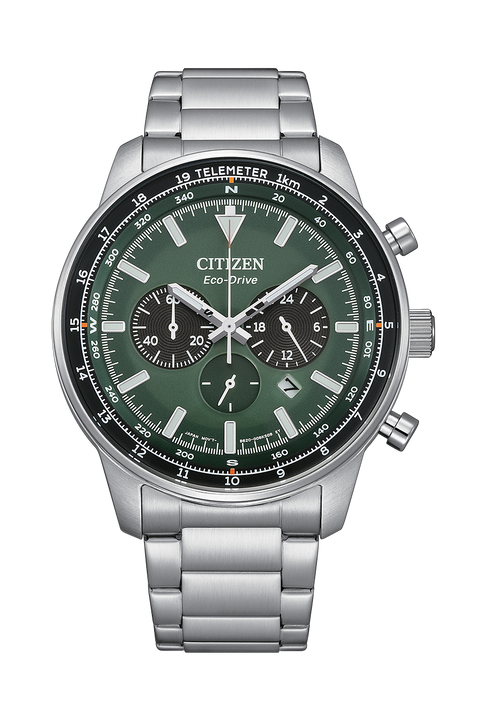 The Watch Boutique Citizen Eco-Drive Men's Stainless Steel Green Dial Watch