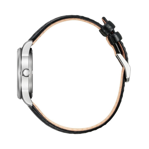 The Watch Boutique Citizen Eco-drive White Analog Black Leather