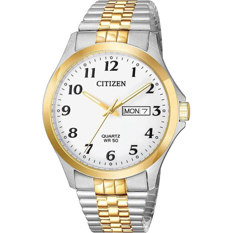 The Watch Boutique Citizen Gents 2 Tone White Dial Day / Date Watch