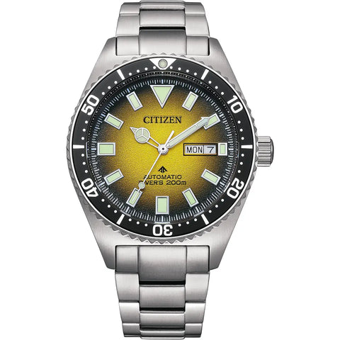 The Watch Boutique Citizen Promaster Diver Automatic Men's Stainless Steel Yellow Dial Watch