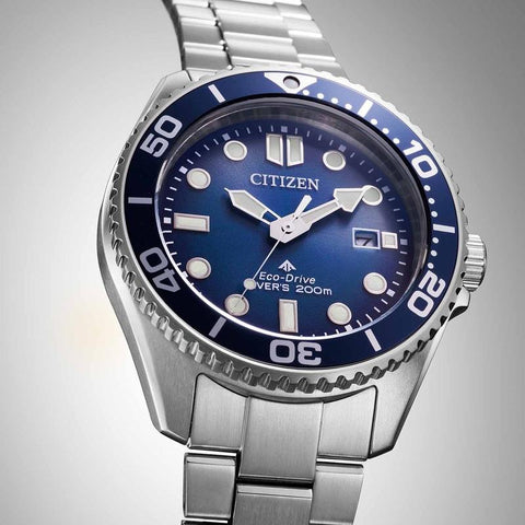 The Watch Boutique Citizen Promaster Eco-Drive 200M Diver Men's Stainless Steel Blue Dial Watch