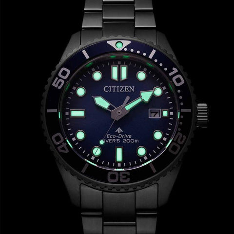 The Watch Boutique Citizen Promaster Eco-Drive 200M Diver Men's Stainless Steel Blue Dial Watch