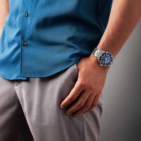 The Watch Boutique Citizen Promaster Eco-Drive 200M Diver Men's Stainless Steel Blue Dial Watch