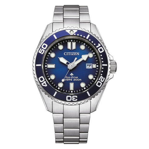 The Watch Boutique Citizen Promaster Eco-Drive 200M Diver Men's Stainless Steel Blue Dial Watch
