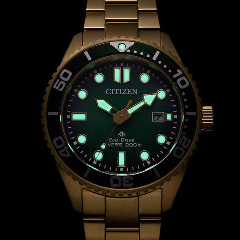 The Watch Boutique Citizen Promaster Eco-Drive Gold-Tone Diver Watch
