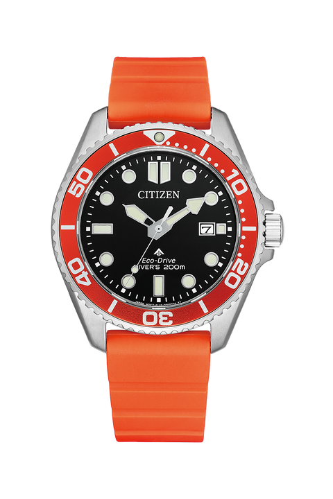 The Watch Boutique Citizen Promaster Marine Divers Eco-Drive Men's Stainless Steel Black Dial Watch