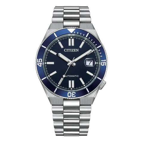 The Watch Boutique Citizen TSUYOSA Shore Automatic Blue Dial Stainless Steel Watch