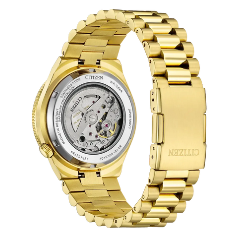 The Watch Boutique Citizen TSUYOSA Shore Automatic Gold-Tone Stainless Steel Green Dial