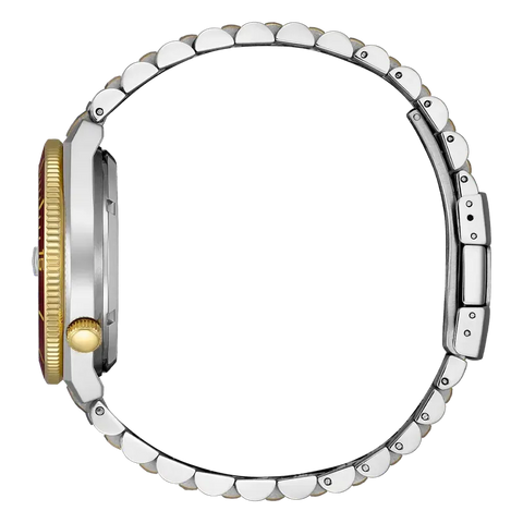 The Watch Boutique Citizen TSUYOSA Shore Automatic Two-Tone Maroon Watch