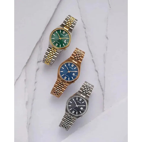 The Watch Boutique Citizen Tsuyosa 60 Green Dial Automatic Stainless-Steel Men's Watch