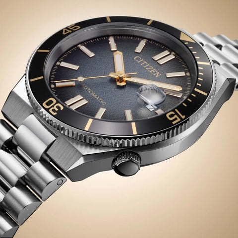 The Watch Boutique Citizen Tsuyosa Shore Timeslip Men's Stainless Steel Black Dial Watch