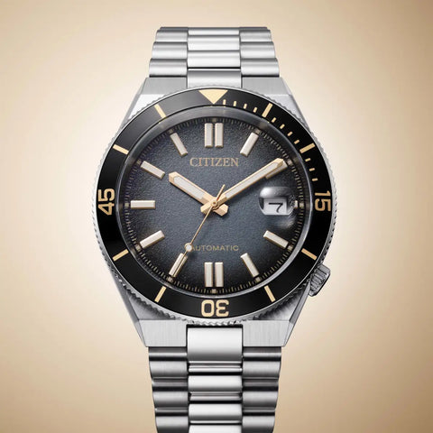 The Watch Boutique Citizen Tsuyosa Shore Timeslip Men's Stainless Steel Black Dial Watch
