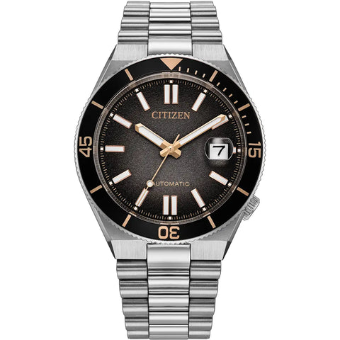 The Watch Boutique Citizen Tsuyosa Shore Timeslip Men's Stainless Steel Black Dial Watch
