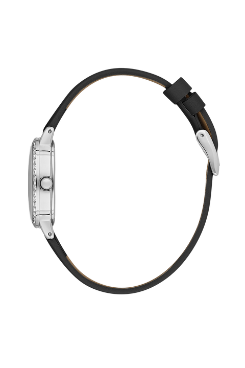 Daniel Klein Ladies Black Leather MOP Dial Watch