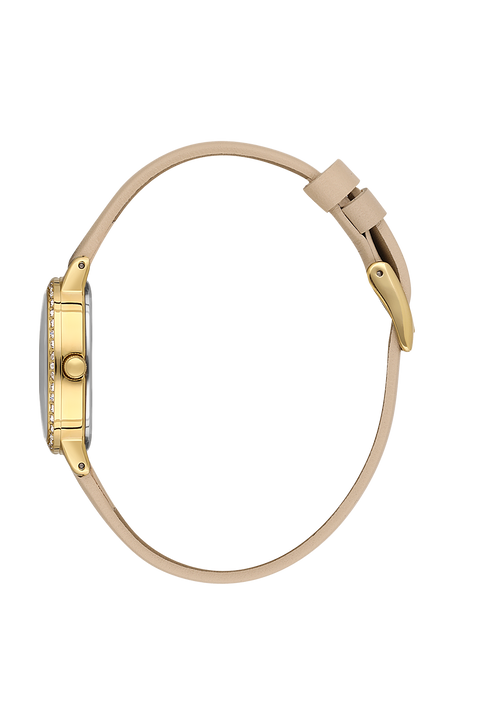 Daniel Klein Premium Gold Tone Beige Leather Watch