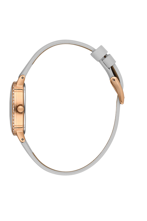 Daniel Klein Premium Gold Tone White Leather Watch