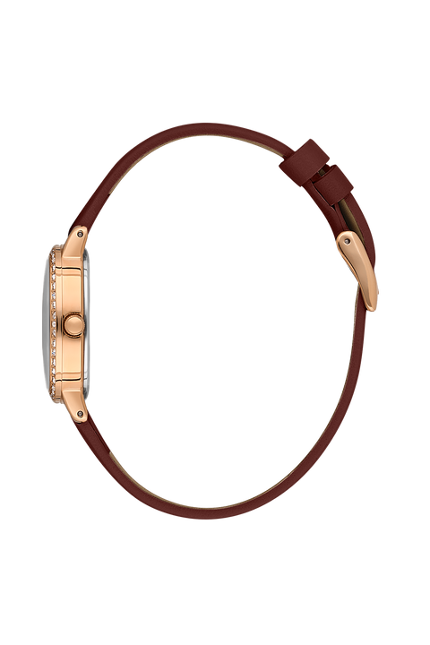 Daniel Klein Premium Rose Gold Tone Brown Leather Watch