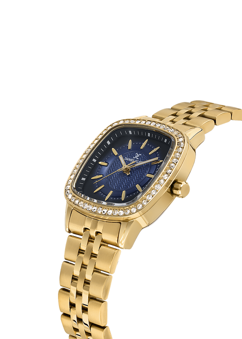 Daniel Klein Premium Gold Tone Blue Dial Analogue Watch
