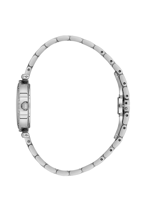 Daniel Klein Women’s Crystal-Embellished Silver-Tone Bracelet Watch