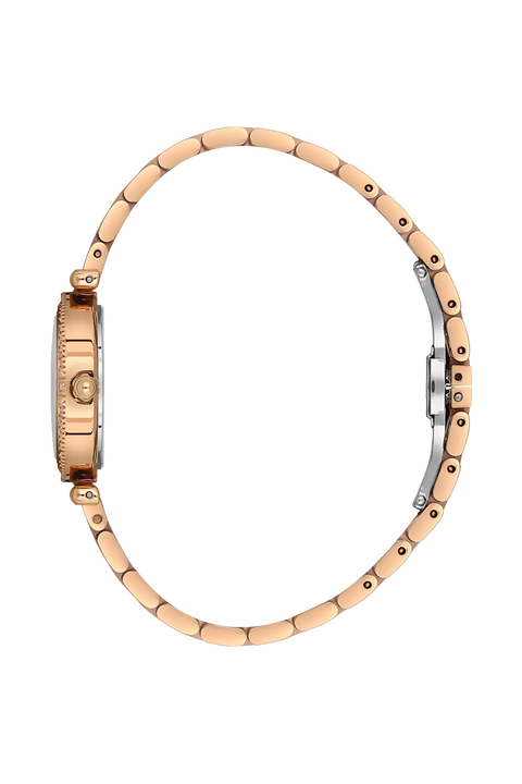 Daniel Klein Women’s Crystal-Set Rose Gold-Tone Bracelet Watch