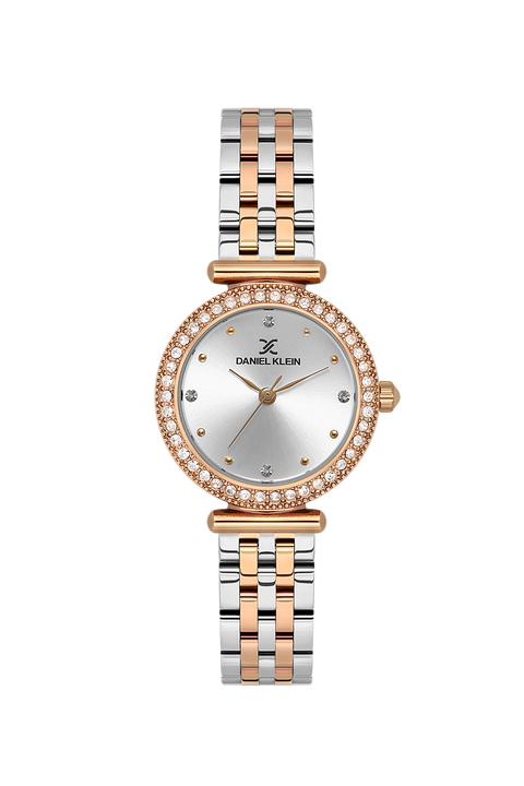 Daniel Klein Women’s Two-Tone Crystal Bezel Bracelet Watch