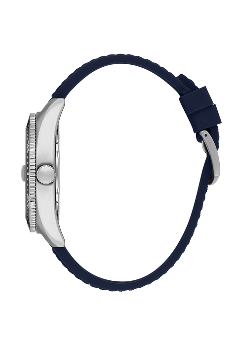 Daniel Klein Men’s Diver-Inspired Blue Dial Watch with Blue Silicone Strap