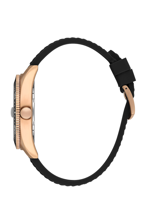 Daniel Klein Men’s Rose Gold-Tone Diver-Inspired Watch with Black Dial
