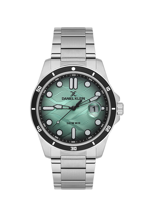 Daniel Klein Men’s Stainless Steel Sports Watch with Ice Green Textured Dial