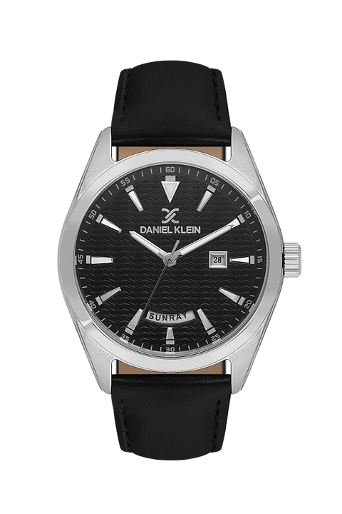 Daniel Klein Men’s Silver-Tone Watch with Black Dial
