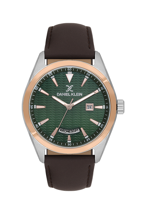 Daniel Klein Men’s Two-Tone Watch with Green Textured Dial