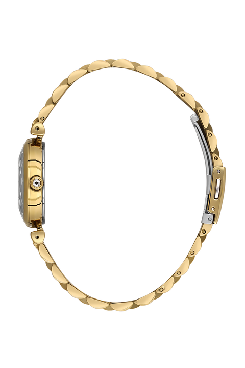 Daniel Klein Women’s Gold-Tone Crystal Accent Watch with Sunray Silver Dial