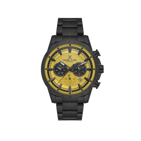 The Watch Boutique Daniel Klein Exclusive Men’s Black Stainless Steel Multi-Function Watch