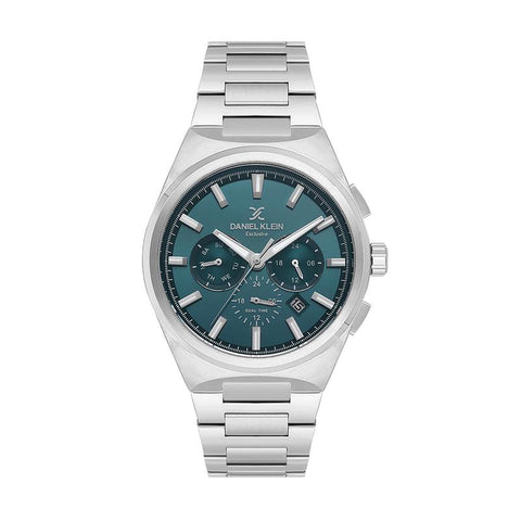 The Watch Boutique Daniel Klein Exclusive Men's Round Quartz Watch with Petrol Blue Dial