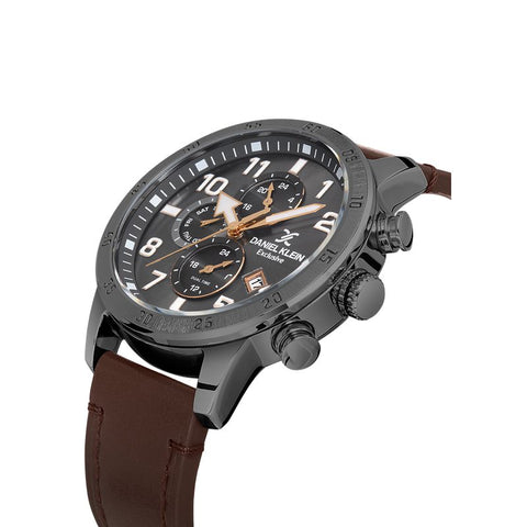 The Watch Boutique Daniel Klein IP Gunmetal Multifunction Grey Dial Watch