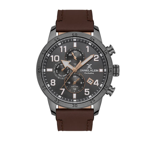 The Watch Boutique Daniel Klein IP Gunmetal Multifunction Grey Dial Watch