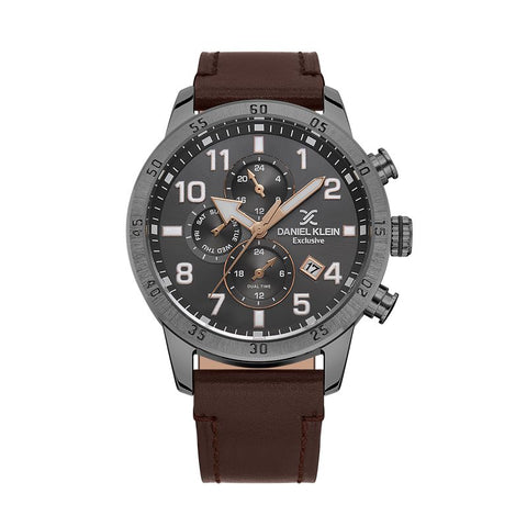 The Watch Boutique Daniel Klein IP Gunmetal Multifunction Grey Dial Watch