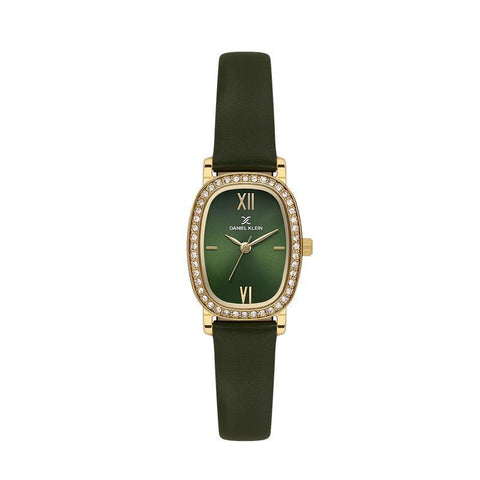 The Watch Boutique Daniel Klein Ladies Black Leather Green Dial Watch