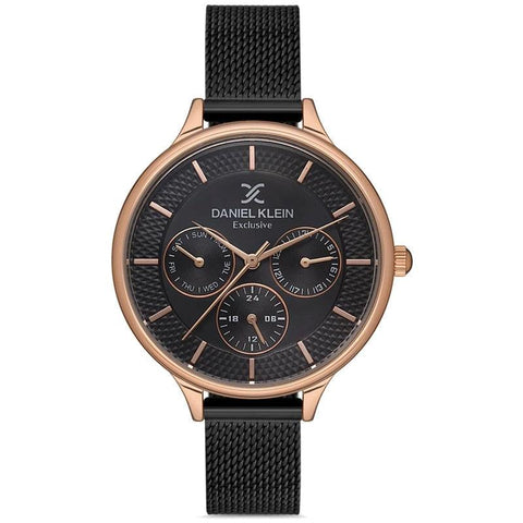 The Watch Boutique Daniel Klein Ladies Exclusive Black Dial Multifunction Watch