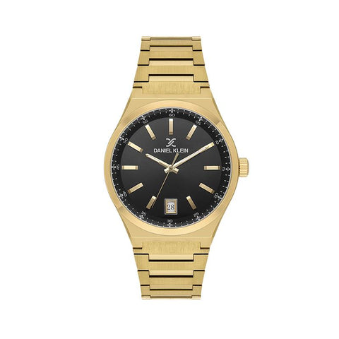 The Watch Boutique Daniel Klein Men’s Gold-Tone Stainless Steel Watch with Black Dial