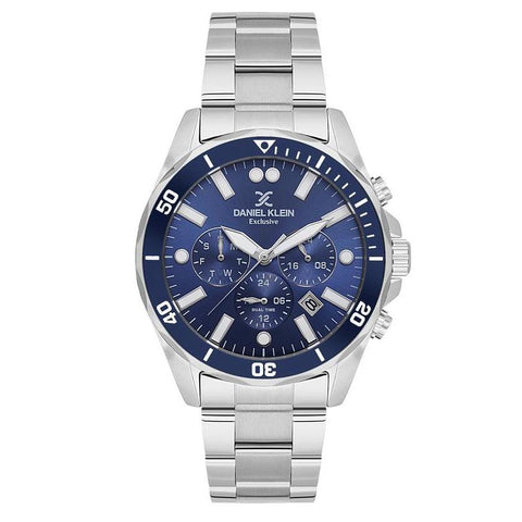 The Watch Boutique Daniel Klein Men's Round Quartz Watch with Blue Dial