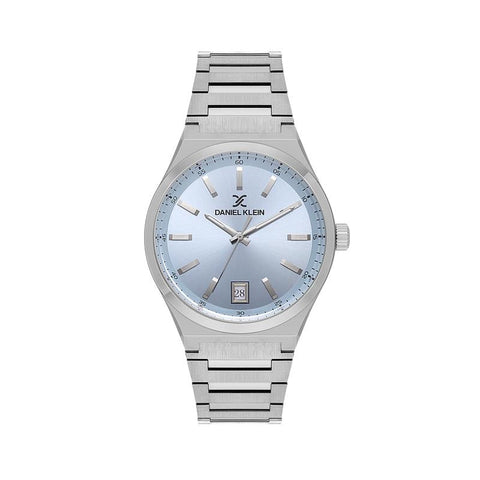 The Watch Boutique Daniel Klein Men’s Silver Stainless Steel Watch with Ice Blue Dial