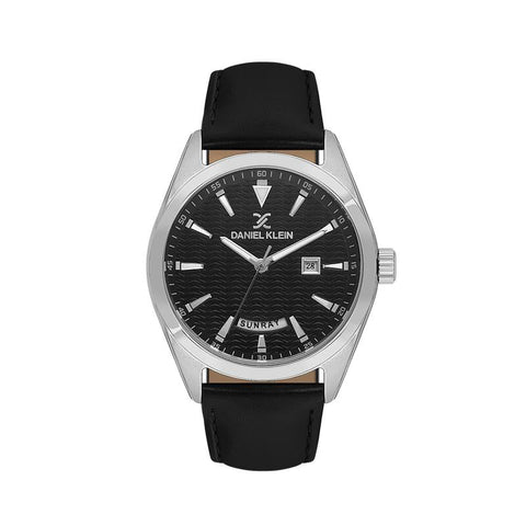 The Watch Boutique Daniel Klein Men’s Silver-Tone Watch with Black Dial